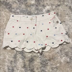 Crown & Ivy White Shorts with Red and Blue Stars